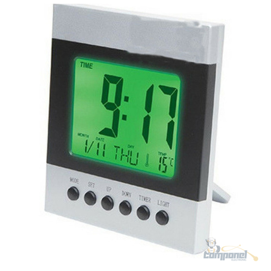 Relógio Digital Luz Alarme C/ Termômetro Despertador Ds-2088